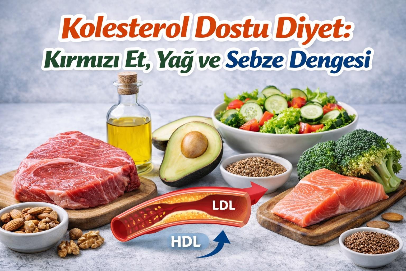 Kolesterol Dostu Diyet: Kırmızı Et, Yağ ve Sebze Dengesi